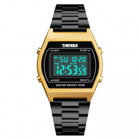 Наручний електронний ретро-годинник Skmei 1328 Золотистий