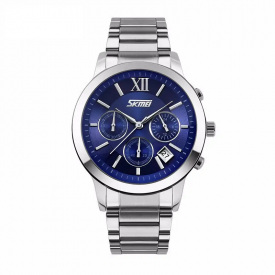 Чоловічий наручний годинник Skmei Tandem 9097 Сріблястий