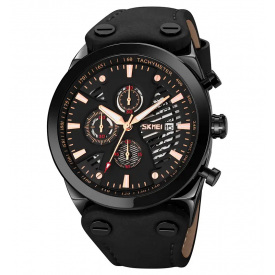 Чоловічий класичний наручний годинник Skmei 9282 Чорний