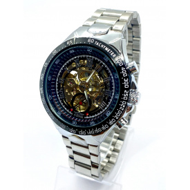 Годинник чоловічий механічний Winner Skeleton з автопідзаводом Сріблястий з золотом ( IBW903SY )