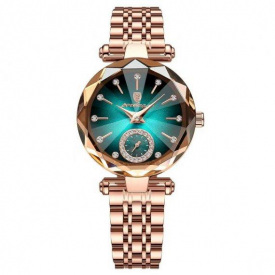 Жіночий наручний класичний годинник Poedagar Lime Золотистый