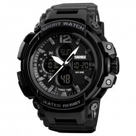 Годинник наручний Skmei 1343 Black 1343BK (15945-hbr)