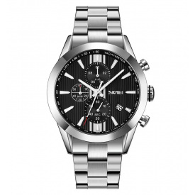 Чоловічий годинник на сталевому браслеті Skmei 9302 Сріблястий