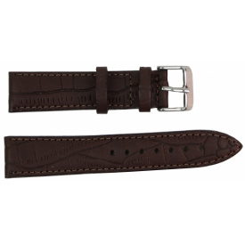 Кожаный ремешок для часов под крокодила Mykhail Ikhtyar ширина 22 мм Коричневый (S22-548S brown)