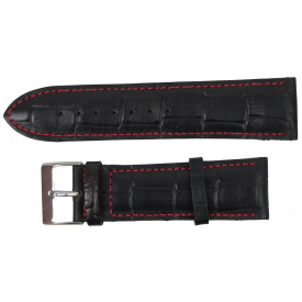 Ремінець для годинника Mykhail Ikhtyar зі шкіри 24 мм Чорний (S607-24-1S black)