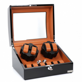 Скринька Salvadore для підзаводу 4 годинників 031/BBR/F5 34,5х24,5х22 см Коричнево-чорний