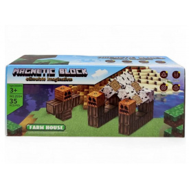 Дитячий магнітний конструктор No Brand Magnetic Block Майнкрафт 35 деталей Різнокольоровий (2104618515)