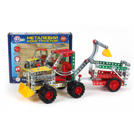 Конструктор металлический ТехноК "Трактор с прицепом" 265 деталей 4876TXK
