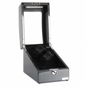 Скринька Salvadore для підзаводу 2 годинників 3024/2TB/DF9 19х26х21,5 см Чорний