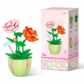 3D конструктор Lesko YZ 2080 Роза 330 деталей Разноцветный (11572-67174)