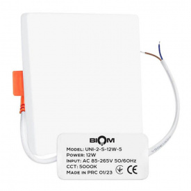 Светильник светодиодный Biom UNI-2-S12W-5 12Вт квадратный 5000К (00-00022818)