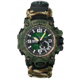 Наручний годинник чоловічий з компасом Hemsut Military Темно-зелений (2835)