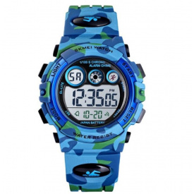 Наручний годинник чоловічий Skmei Kids Синій камуфляж (2086)