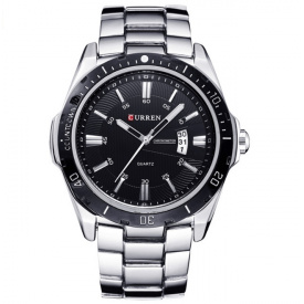 Наручний годинник чоловічий Curren Quartz Сріблястий (2336)