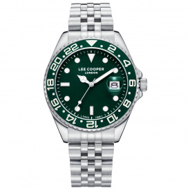 Наручний годинник чоловічий Lee Cooper Daytona Green Сріблястий (3432)
