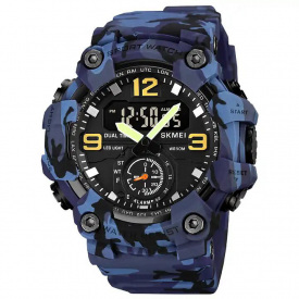 Часы наручные мужские Skmei 1965 Blue Camo small size 1965CMBU (12347-hbr)
