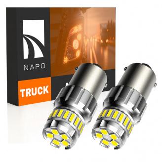 Комплект світлодіодних ламп Napo Truck 1156-4014-18+5smd 9-48V P21W 1156 BA15S 2 шт Білий (2476673008)
