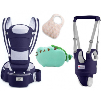 Хипсит Baby Carrier эрго-рюкзак кенгуру переноска 6 в 1 игрушка Пушин кот Дракон (vol-1885) Темно-синий