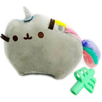 Мягкая игрушка кот-единорог радуга и насадка для письма S&T 18х15х12 см Разноцветный (vol-1749)
