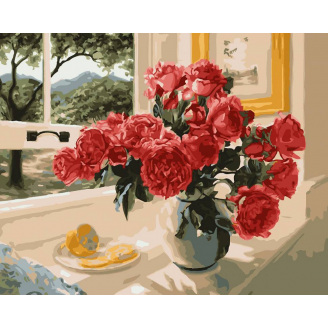 Картина за номерами Art Craft Троянди на підвіконні 40*50 см 12115-AC