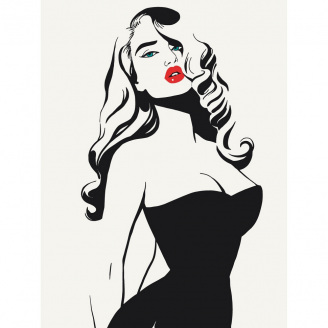 Картина за номерами Lady in black Art Craft 10060-AC 30х40 см