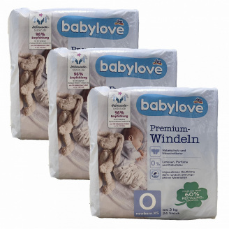 Підгузники Babylove Premium 0 newborn XS (до 3 кг) 72 шт