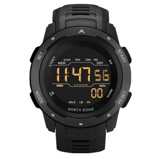 Наручний годинник чоловічий North Edge MARS Pro Black 5BAR Чорний (2666)