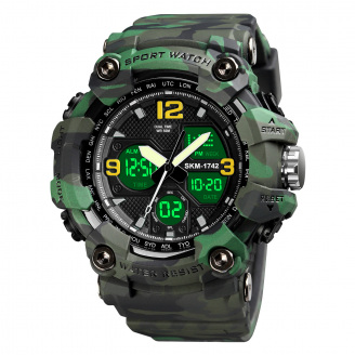 Годинник наручний чоловічий Skmei 1742 Camouflage Green 1742CMGN (17168-hbr)