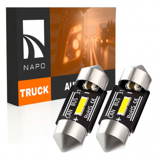 Комплект світлодіодних ламп для вантажівок Napo Truck SJ-7020-1SMD 24V 31mm C5W C10W 2 шт Білий (2530974107)