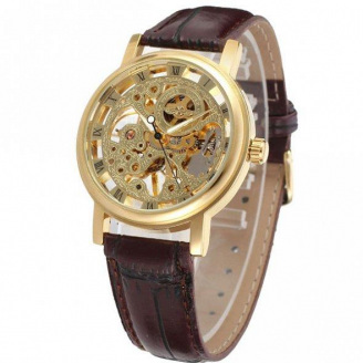 Класичний жіночий годинник Winner Gold Brown