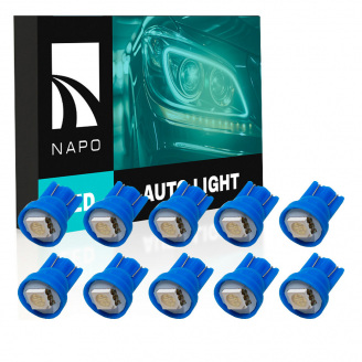 Комплект світлодіодних ламп Napo LED T10-5050-1smd T10 W5W 10 шт Синій (2458871661)