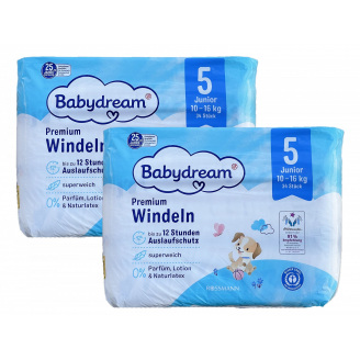 Дитячі одноразові підгузники Babydream 5 Junior 10-16 кг 68 шт