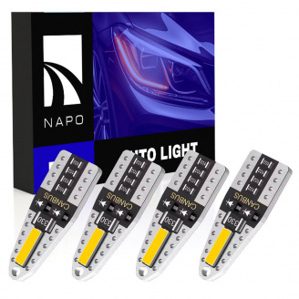 Комплект світлодіодних ламп Napo PRO T10-7020-2smd W5W T10 4 шт Білий (2495413482)