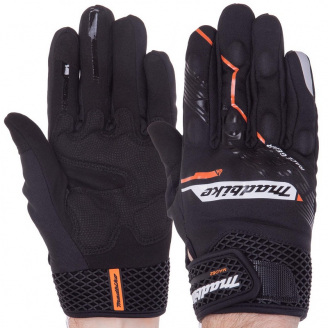 Мотоперчатки зимние MADBIKE MAD-62 L Черный-Оранжевый