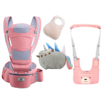 Хипсит эрго-рюкзак кенгуру переноска Baby Carrier 6 в 1 и игрушка Пушин кот Радуга (vol-1912)