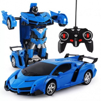 Робот трансформер Оптимус Прайм SV Toys на Радіоуправлінні Ламборгіні зі Світлом та Звуком Синя (523)