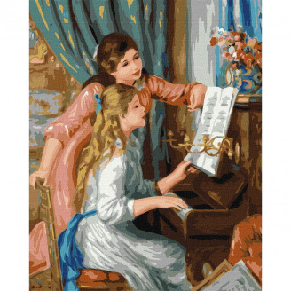 Картина за номерами Дві дівчини за фортепіано Pierre-Auguste Renoir Идейка KHO2664 40х50 см