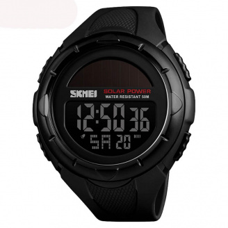 Годинник наручний на сонячній батареї Skmei 1405 Black 1405BK (15951-hbr)