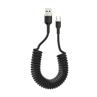Кабель ColorWay USB/Type-C USB M/M spiral 2.4 А 1 м Black CW-CBUC051-BK