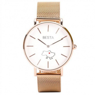Годинник наручний класичний BESTA Love UA Gold