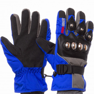 Мотоперчатки зимние Zelart PRO BIKER MS-4318 М Синий (PT1117)