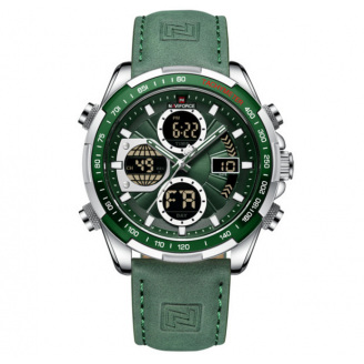Наручний годинник чоловічий NaviForce Fly ArmyGreen Сріблястий (2743)