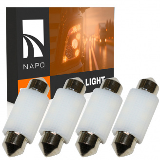 Комплект світлодіодних ламп для вантажівок Napo Truck SJ-3030-6SMD 24V 36mm C5W C10W 4 шт Білий (2530971131)
