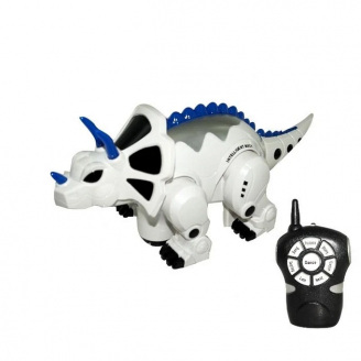 Інтерактивна іграшка робот динозавр RIAS Intelligent Triceratops 2629-Т18-В з Пультом ДУ White