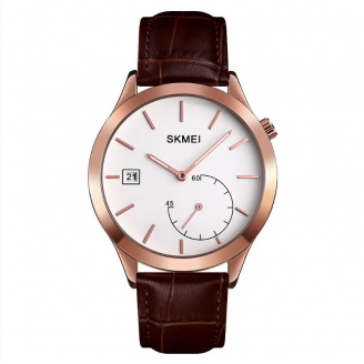 Чоловічий кварцовий годинник Skmei 1581 Prestige коричневий