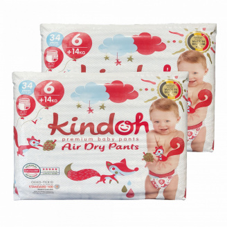 Підгузки-трусики Kindoh Premium 6 14+ кг 68 шт
