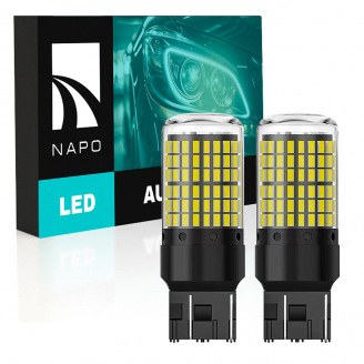 Комплект світлодіодних ламп Napo LED 7443-3014-144smd W21/5W T20 7443 BAU15S 2 шт Білий (2519762071)