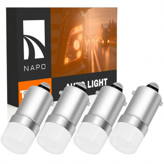 Комплект світлодіодних ламп для вантажівок Napo Truck BA9S-3030-1smd 24V T4W Ba9s 4 шт Білий (2540023366)