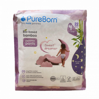 Нічні підгузки - трусики Pure Born 4 (9-15 кг) 22 шт
