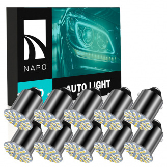 Комплект світлодіодних ламп Napo LED 1156-3014-22smd P21W 1156 BA15S 10 шт Білий (2522210001)